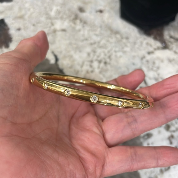 Swarovski Vintage Signed Polka Dot Crystal stacking Bangle & Pave Heart Pendant - Picture 9 of 14